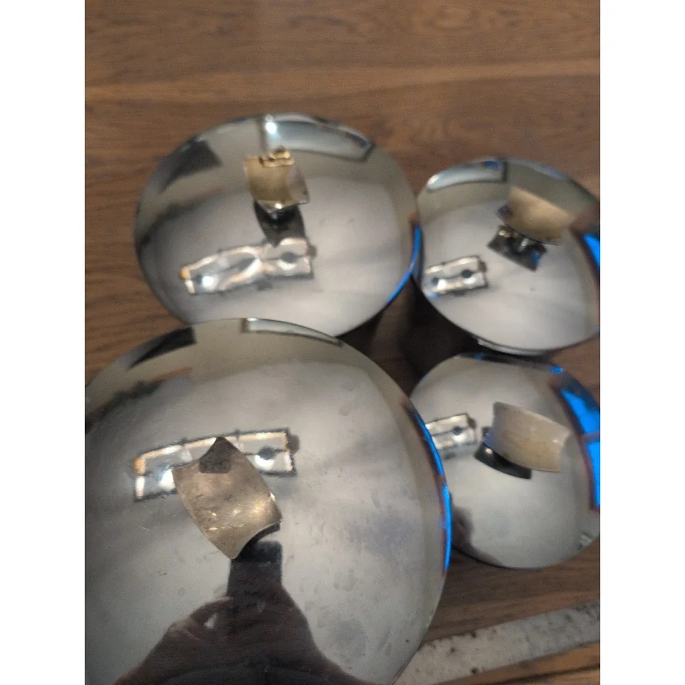 Vntg Ereredy MCM Aluminum Canisters Set of 4 Flour Sugar Coffee & Tea  W / Lids